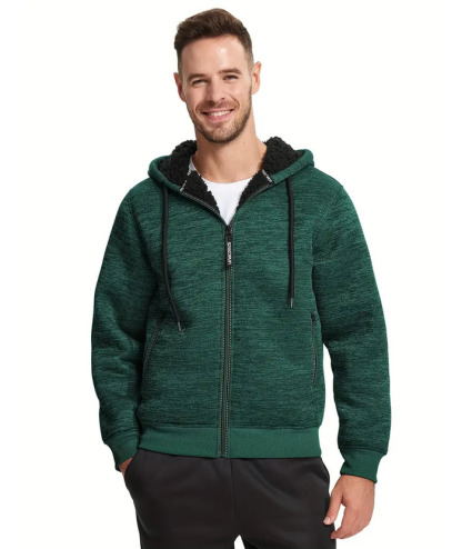 ZITY Men's Warm Fleece Solid Color Casual Zip Up Hoodie-ZPK005323 | Zitysports