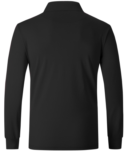 ZITY Men's Button Up Dri Fit Long Sleeve Polo Shirt-CFMPO00095