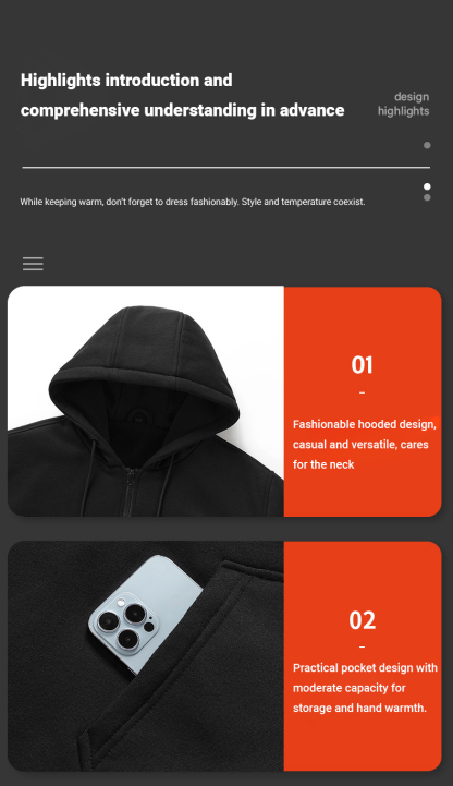 Men's 5 Heating Zone Heated Hoodie-DUMFH05686