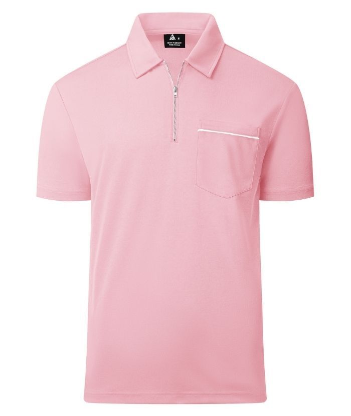 ZITY Men's Quarter Zip Slim Fit Polo Shirt-ZPK008403