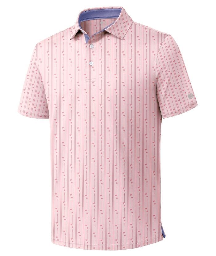 ZITY Men's Button Up Slim Fit Printed Polo Shirt-CUMPO05189