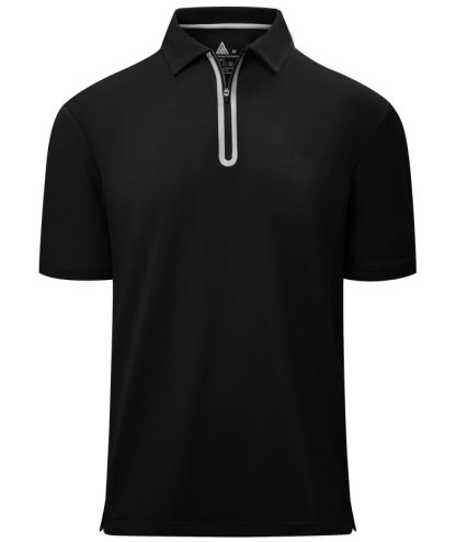 ZITY Men's Zip Up Golf Polo Short Sleeve Moisture Wicking Shirt S-3XL-ZPK007845|Zitysports