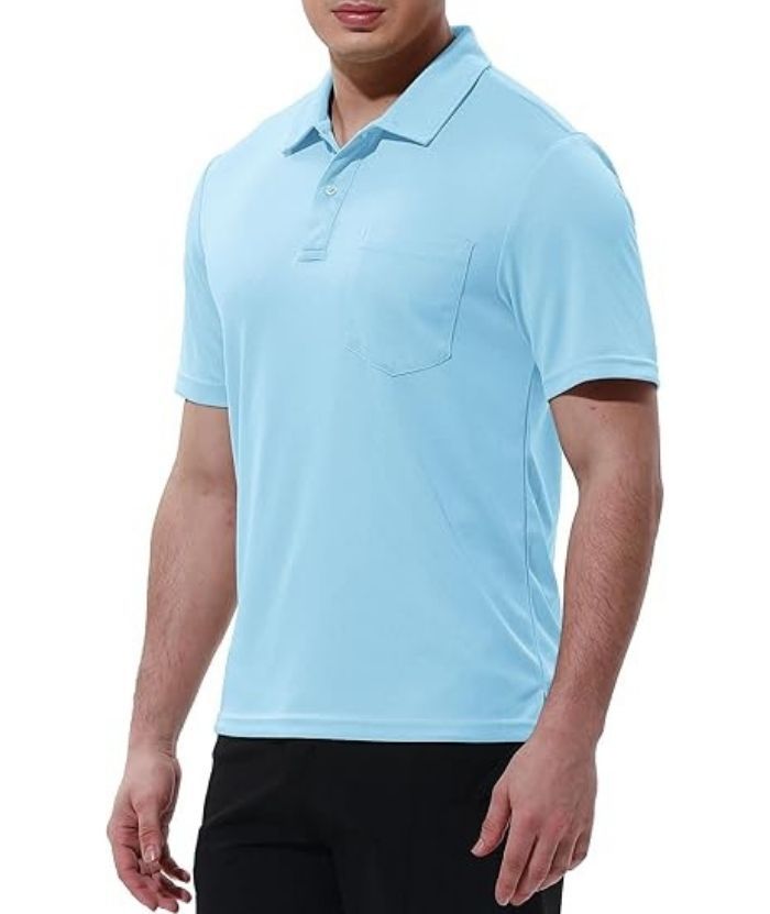 ZITY Men's Button Up Quick Dri Casual Polo Shirt-CEMPO03494