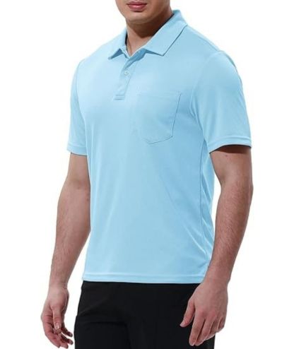 ZITY Men's Button Up Quick Dri Casual Polo Shirt-CEMPO03494