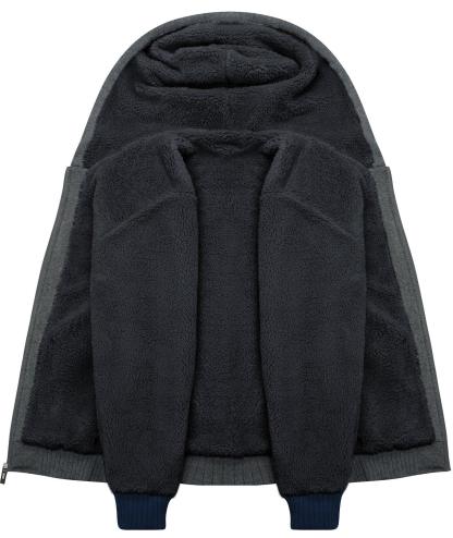 ZITY Men's Full Zip Up Contrast Color Fleece Hoodie-zity1712