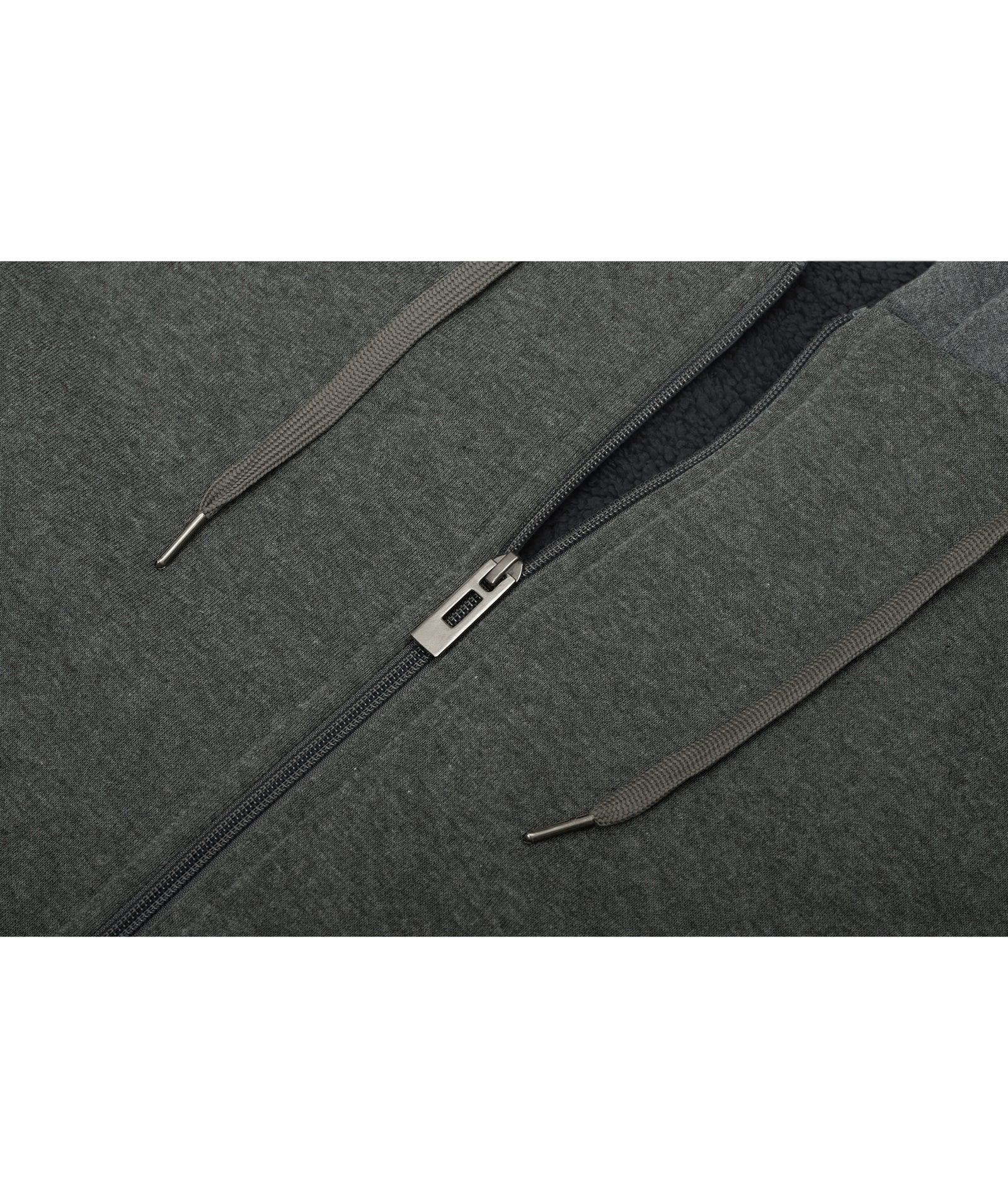 ZITY Men's Full Zip Up Contrast Color Fleece Hoodie-zity1712