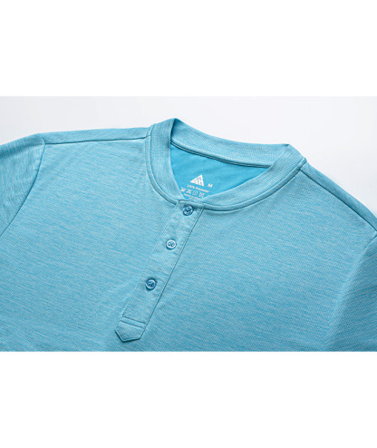 ZITY Men's Dri Fit Button Up Summer T-Shirt-CUMSS01366