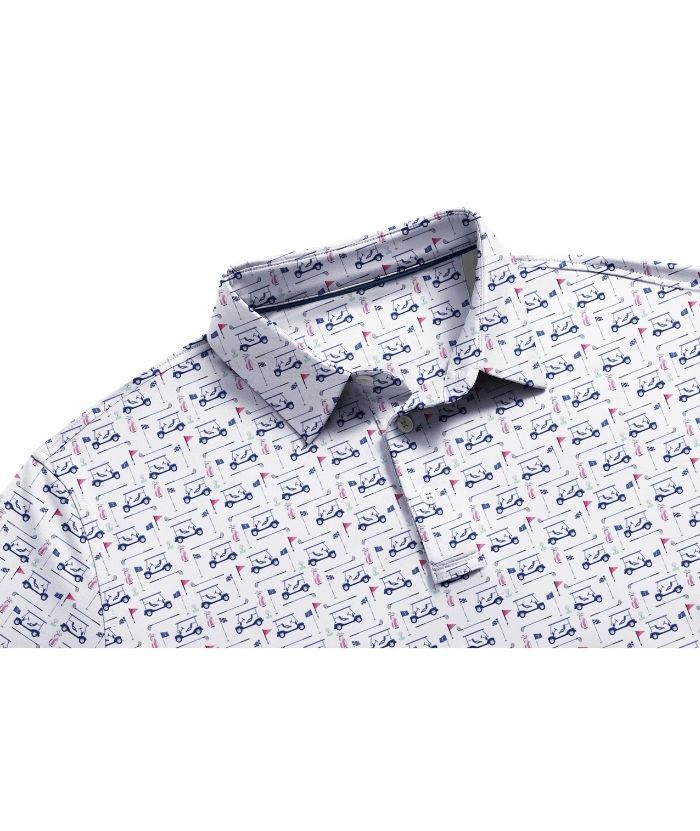 ZITY Men's Button Up Dri Fit Printed Polo Shirt-CUMPO05527
