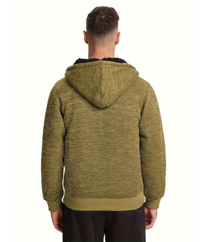 ZITY Men's Warm Fleece Solid Color Casual Zip Up Hoodie-ZPK005323 | Zitysports