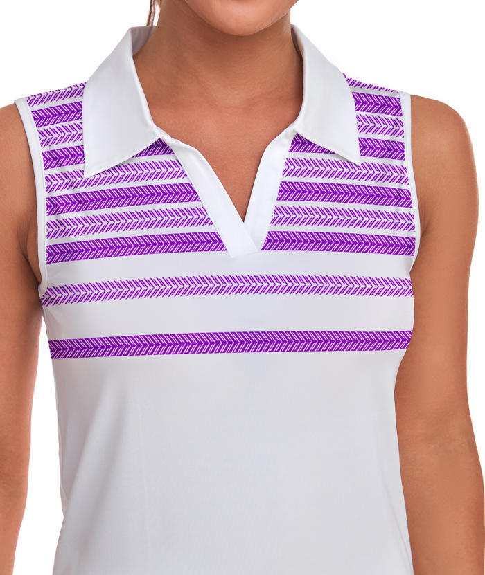 ZITY Women's Sleeveless Slim Fit Tennis Polo Shirt-CUWBP02267