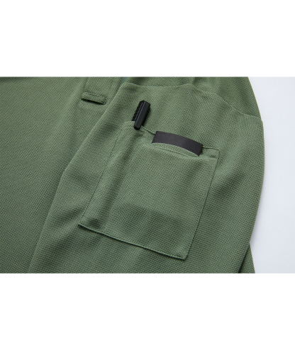 ZITY Men's Zipper Pocket Long Sleeve Polo Shirt-CFMPO00043