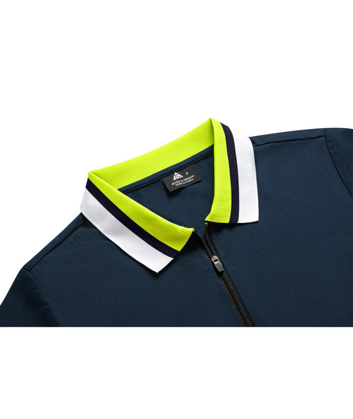 Navy women's sports polo shirt - Solid color slim fit casual design