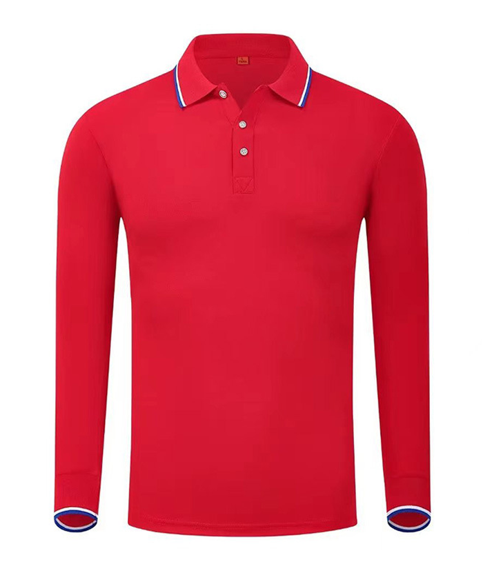 Men's Long Sleeve Lapel Slim Fit Polo Shirt-DUMLP05808
