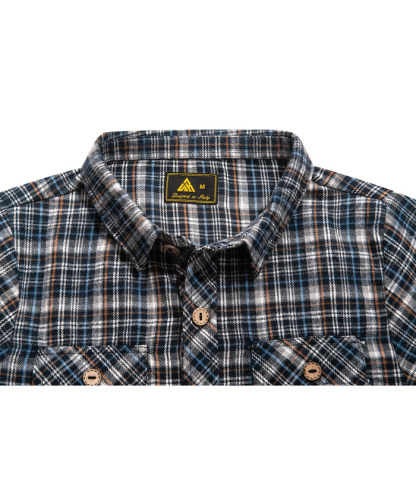 ZITY Men's Long Sleeve Casual Button Down Plaid Flannel Shirt-ZPK005339 | Zitysports