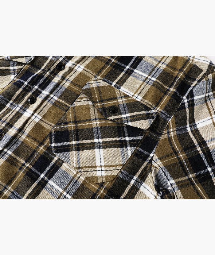 ZITY Men's Color Block Pattern Long Sleeve Casual Plaid Flannel Shirt-ZPK006185 | Zitysports