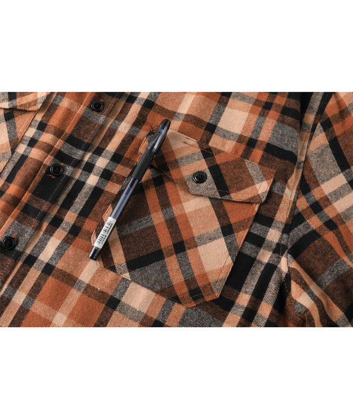 ZITY Men's Color Block Pattern Long Sleeve Casual Plaid Flannel Shirt-ZPK006185 | Zitysports