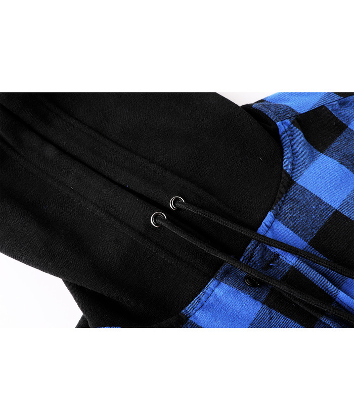 ZITY Men's Button Up Long Sleeve Plaid Hoodie-CUMLT03681|Zitysports