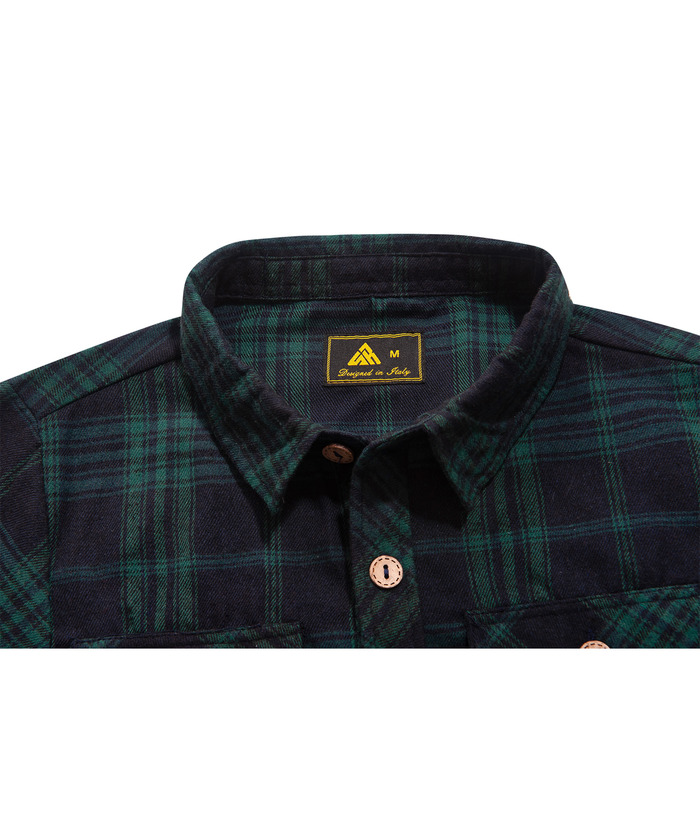 ZITY Men's Long Sleeve Casual Button Down Plaid Flannel Shirt-ZPK005339 | Zitysports