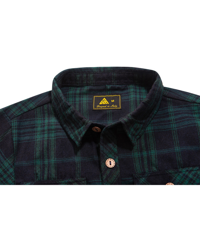 ZITY Men's Long Sleeve Casual Button Down Plaid Flannel Shirt-ZPK005339 | Zitysports