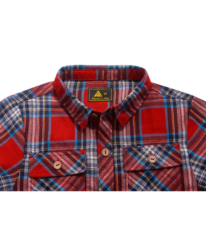 ZITY Men's Long Sleeve Casual Button Down Plaid Flannel Shirt-ZPK005339 | Zitysports