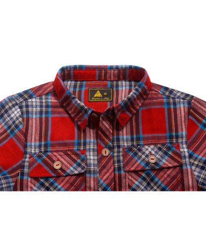 ZITY Men's Long Sleeve Casual Button Down Plaid Flannel Shirt-ZPK005339 | Zitysports
