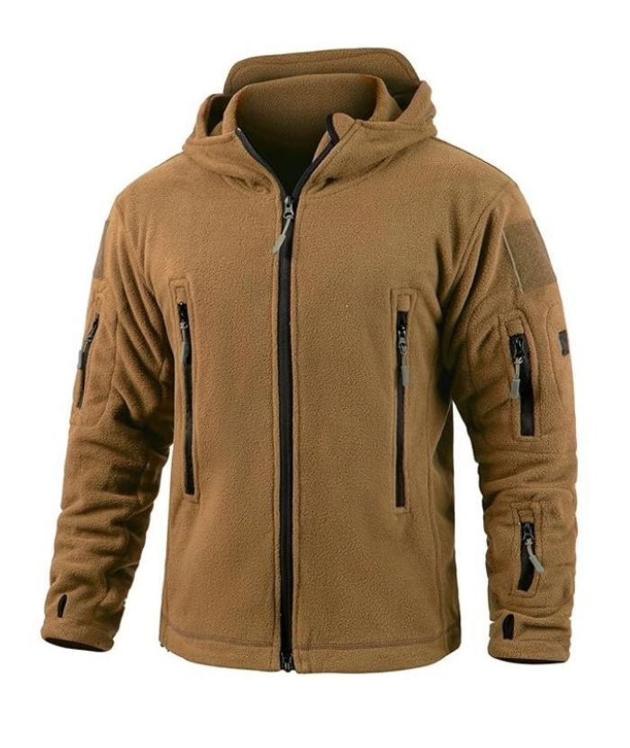ZITY Men's Solid Microfleece Tactical Hoodie Jacket-ZPK007673 | Zitysports