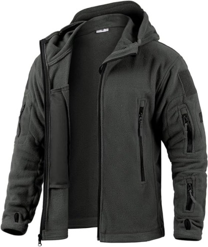 ZITY Men's Solid Microfleece Tactical Hoodie Jacket-ZPK007673 | Zitysports