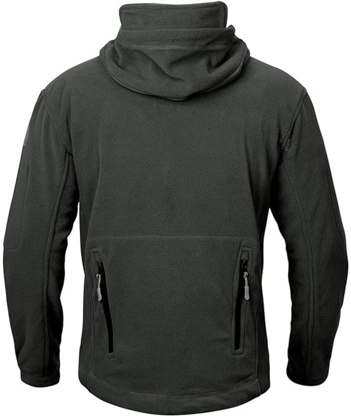 ZITY Men's Solid Microfleece Tactical Hoodie Jacket-ZPK007673 | Zitysports