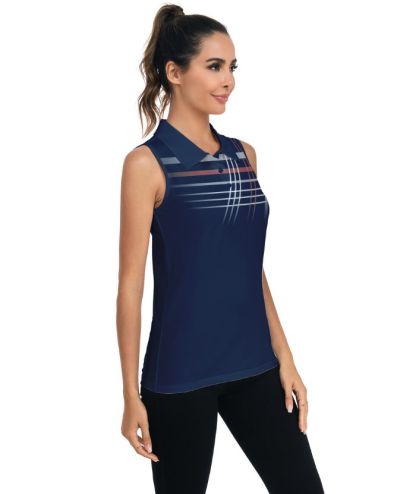 ZITY Women's Over Size Fast Dry Sleeveless Casual Polo Shirt-ZPK001146 | Zitysports