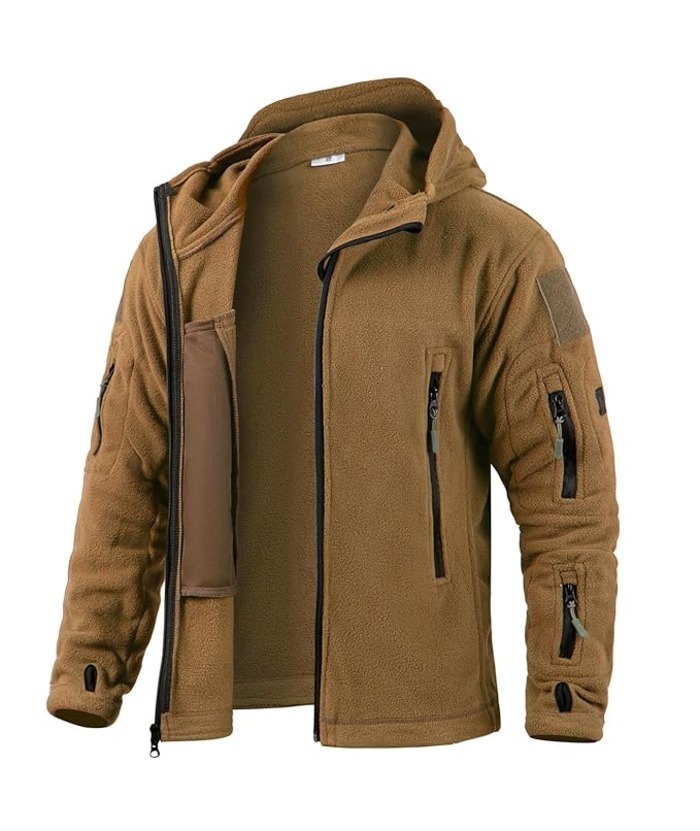 ZITY Men's Solid Microfleece Tactical Hoodie Jacket-ZPK007673 | Zitysports