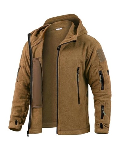 ZITY Men's Solid Microfleece Tactical Hoodie Jacket-ZPK007673 | Zitysports