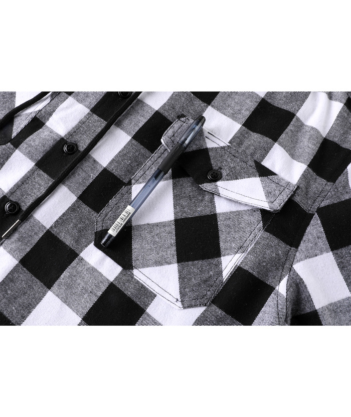 ZITY Men's Color Block Pattern Long Sleeve Casual Plaid Flannel Shirt-ZPK006185 | Zitysports