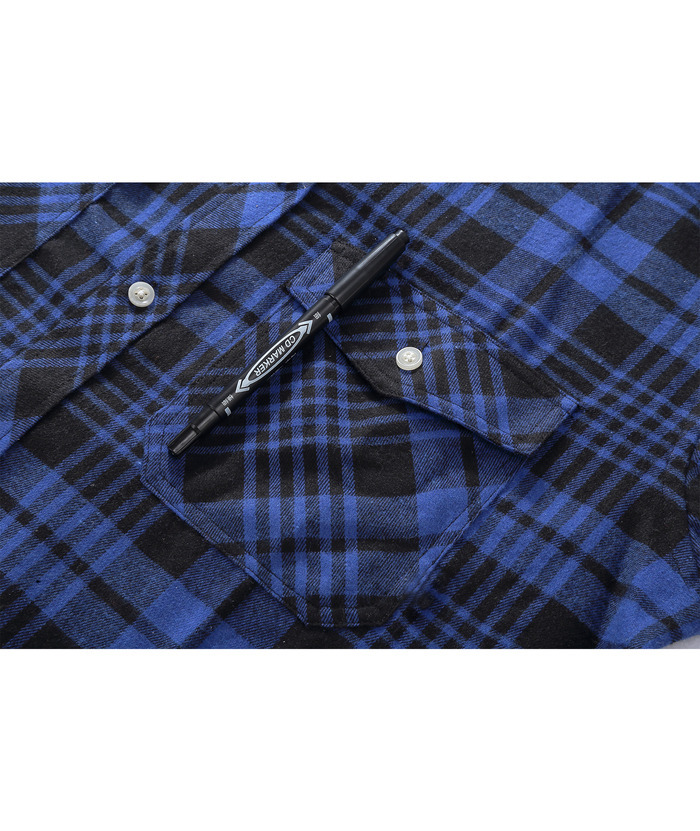 ZITY Men's Plaid Button Up Shirt with Flap Pocket Spring Fall Top-ZPK006565 | Zitysports
