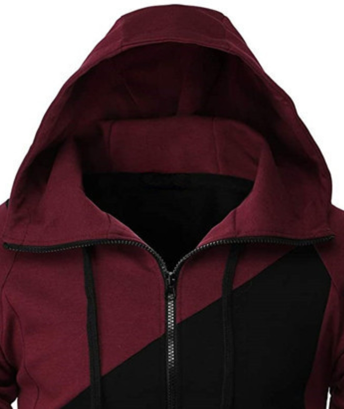 ZITY Men's Color Black Zipper Hooded Long Sleeve Lightweight Hoodie-DUMFH04864 | Zitysports
