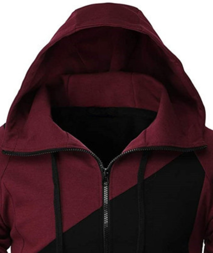 ZITY Men's Color Black Zipper Hooded Long Sleeve Lightweight Hoodie-DUMFH04864 | Zitysports