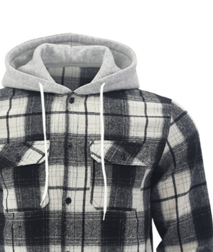 ZITY Men's Plaid Sweatshirt Button Up Casual Jacket-DUMLT04973|Zitysports