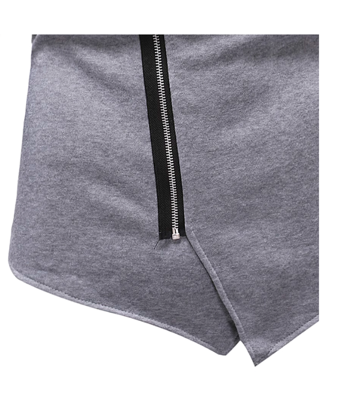 ZITY Men's Sweatshirt Oblique Zipper Stitching Design Hoodie-DUMHD04971|Zitysports