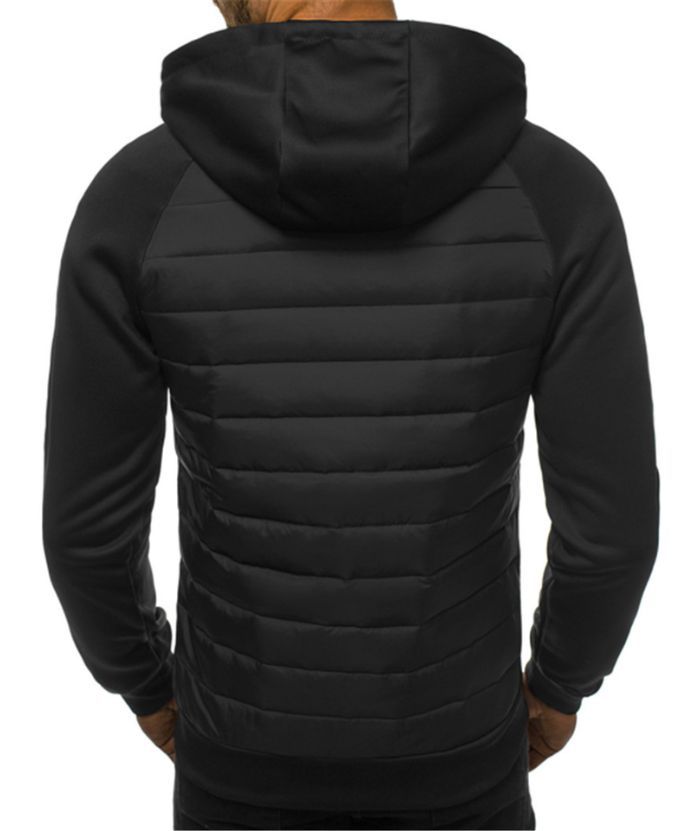 ZITY Men's Slim Fit Full Zip Contrast Color Casual Hoodie-DUMFH05005|Zitysports