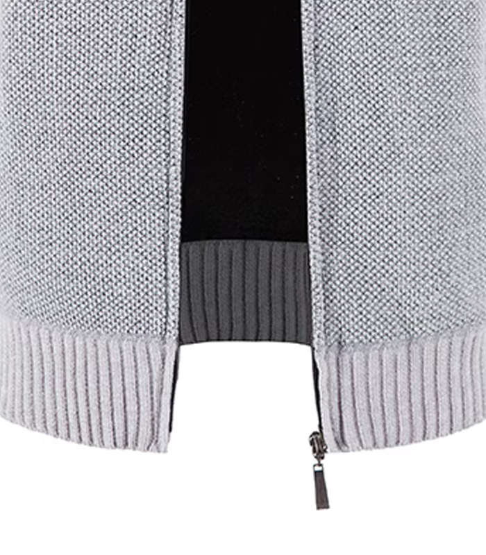 ZITY Men's Knitted Full Zip Slim Fit Warm with Pockets Hoodie-DUMFH05013|Zitysports