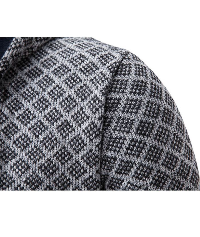 ZITY Men's Knitted Zip-Up Long Sleeve Hoodie-DUMFH05055|Zitysports