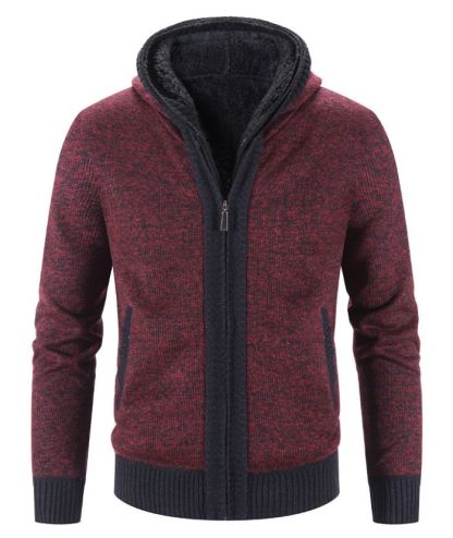 ZITY Men's Knitted Long Sleeve Full Zip Up Plus Size Casual Hoodie-DUMSW05059|Zitysports