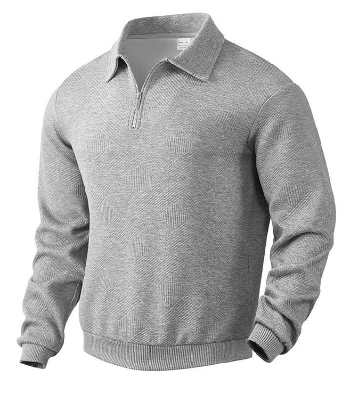 ZITY Men's Long Sleeve Solid Color Casual Polo Sweater-DUMHD05092|Zitysports