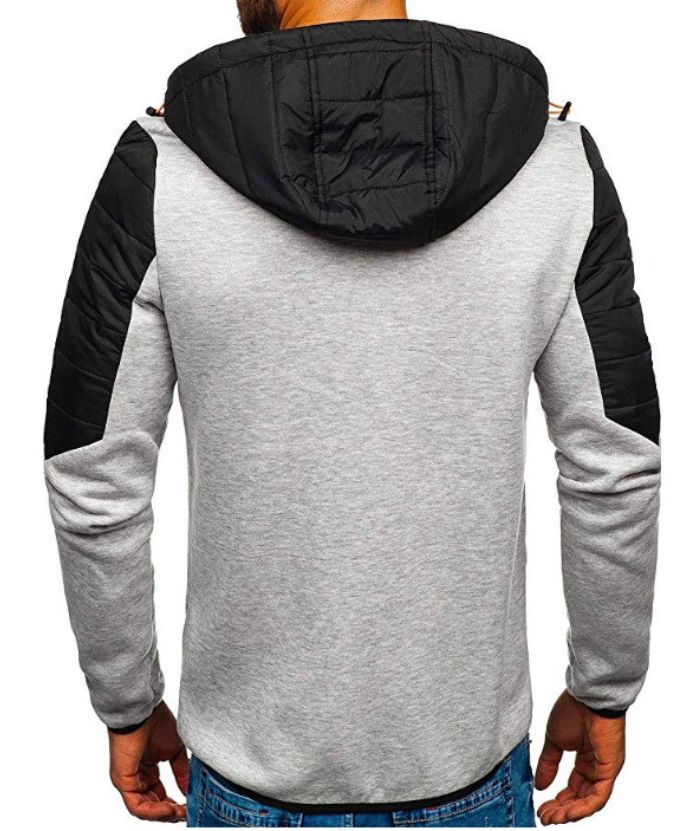 ZITY Men's Full Zip Casual Drawstring Long Sleeve Hoodie with Pockets-DUMFH05112|Zitysports