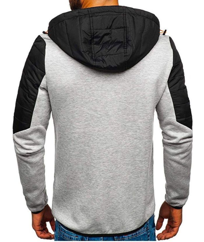 ZITY Men's Full Zip Casual Drawstring Long Sleeve Hoodie with Pockets-DUMFH05112|Zitysports