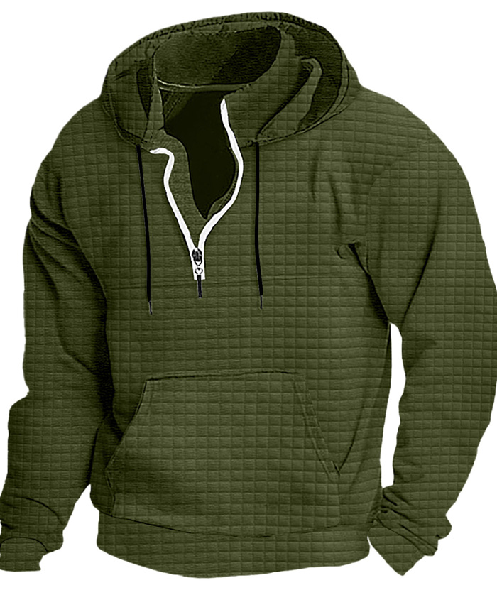 ZITY Men's Trendy Fashion Waffle Knit Sweatshirt Hoodie-DUMFH04886|Zitysports