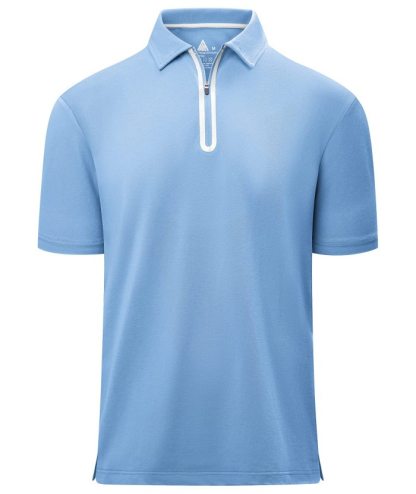 ZITY Men's Zip Up Golf Polo Short Sleeve Moisture Wicking Shirt S-3XL-ZPK007845|Zitysports