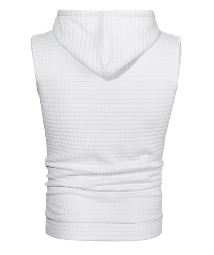 ZITY Men's Plus Size  Solid Color Sleeveless Hoodie-DUMMG05201|Zitysports