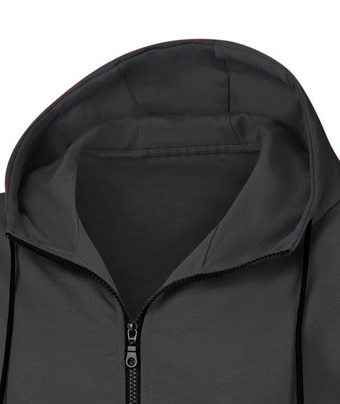 ZITY Men's Zip Up Solid Color Drawstring Sleeveless Hoodie-DUMMG05205|Zitysports