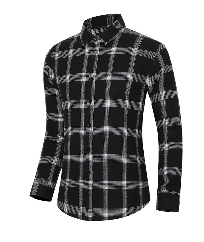 ZITY Men's Slim Fit Plaid Flannel Long Sleeve Shirt-DUMLT05250|Zitysports