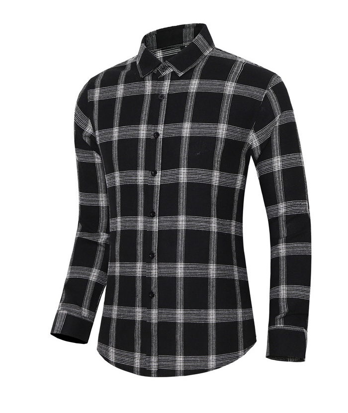 ZITY Men's Slim Fit Plaid Flannel Long Sleeve Shirt-DUMLT05250|Zitysports